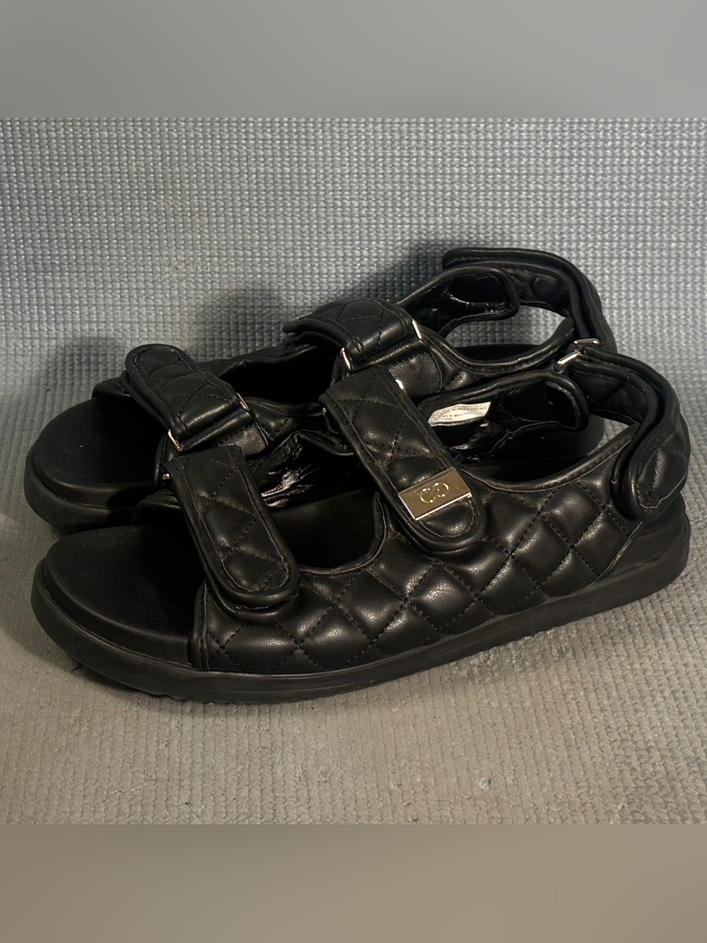 Calia Women's Black Quilt Slide Comfort Sandals Size 10
